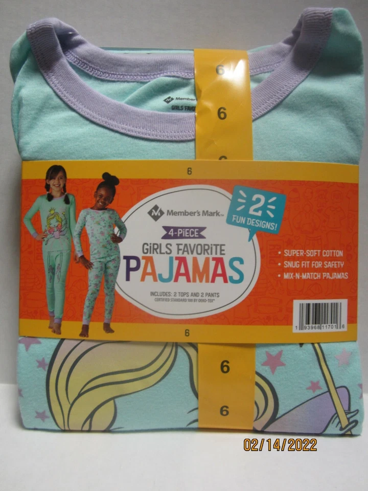 Pijama de hadas favorito de 4 piezas Member's Mark para niñas talla 6 Foto 2 de 4