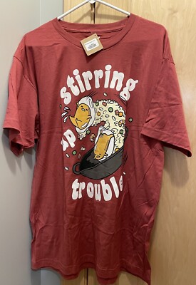 Gudetama Sanrio Stirring up trouble Japanese Anime Kawaii T Shirt XL