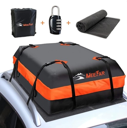Car Roof Cargo Bag XBEEK Rooftop Carrier Wtrprf 15 Cubic Ft For All Cars MeeFar - Picture 8 of 11
