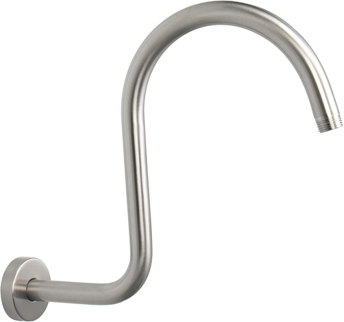 High Rise S Shape Shower Extension Arm, Shower Head Extender Shower Arm with Fla
