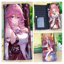 Genshin Impact Anime Cosplay Unisex Long Bifold Wallet Card Cash Wallets 10