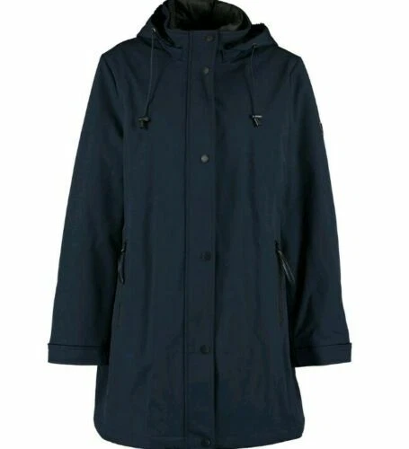 New Designer VINCE CAMUTO Water Resistant Hooded Navy Jacket Trench Coat Size M - Picture 1 of 10