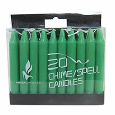Box of 20 Light Green Spell Candles (4 Inches) Chime Mini Taper Candle