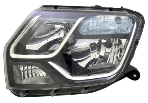Phare Avant Droit Dacia Duster (2015+) - Halogène H1/H7 Avec Feu De Jour, Chrome, Pièce TYC