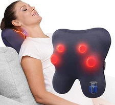 BOB AND BRAD Back Massager with Heat 3D Shiatsu Kneading Massage Pillow Neck Leg