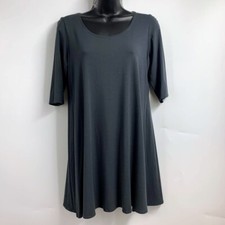 Eileen Fisher Women's Round Neck Rayon 1/2 Sleeve Runbic Dress Size S
