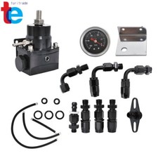Adjustable Fuel Pressure Regulator Kit 100psi Guage An6 Fitting Black Universal