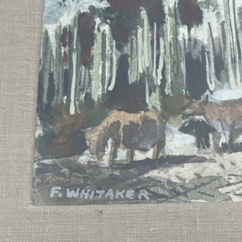 FREDERIC WHITAKER PAINTING LANDSCAPE AMERICAN IMPRESSIONIST LISTED FAMOUS FARM - Picture 9 of 14