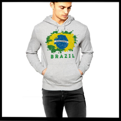 Brazilian Flag Grunge Hoodie Brazil Rio De Janeiro Brasilia Sao Paulo Pullover