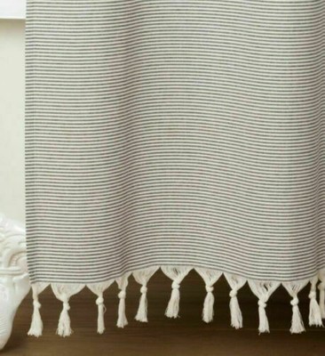 striped fringe shower curtain