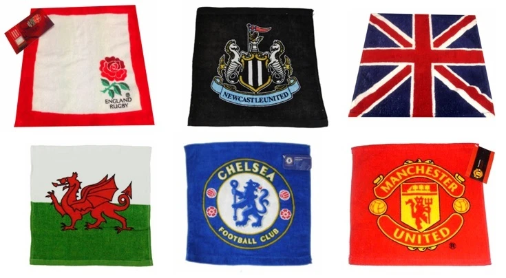 PACK OF 2 FACE CLOTH TOWEL FLANNEL FOOTBALL RUGBY CLUB OFFICIALLY LICENSED GIFTS
