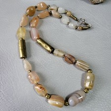 Rustic Boho pale brown agate necklace