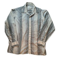 Vintage Pierre Cardin Men s L Button Down Long Sleeve Shirt Pastel Gray, Pink