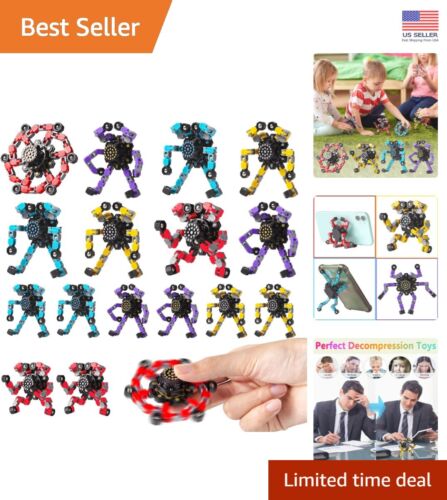16 Pcs Transformable Fidget Spinners for Stress Relief - Stress-Reducing Toys