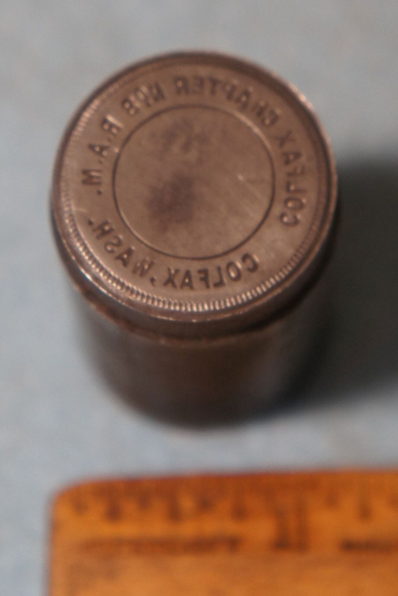 Antique COLFAX WA Colfax Chapter 8 RAM MASONIC PENNY Stamping Die