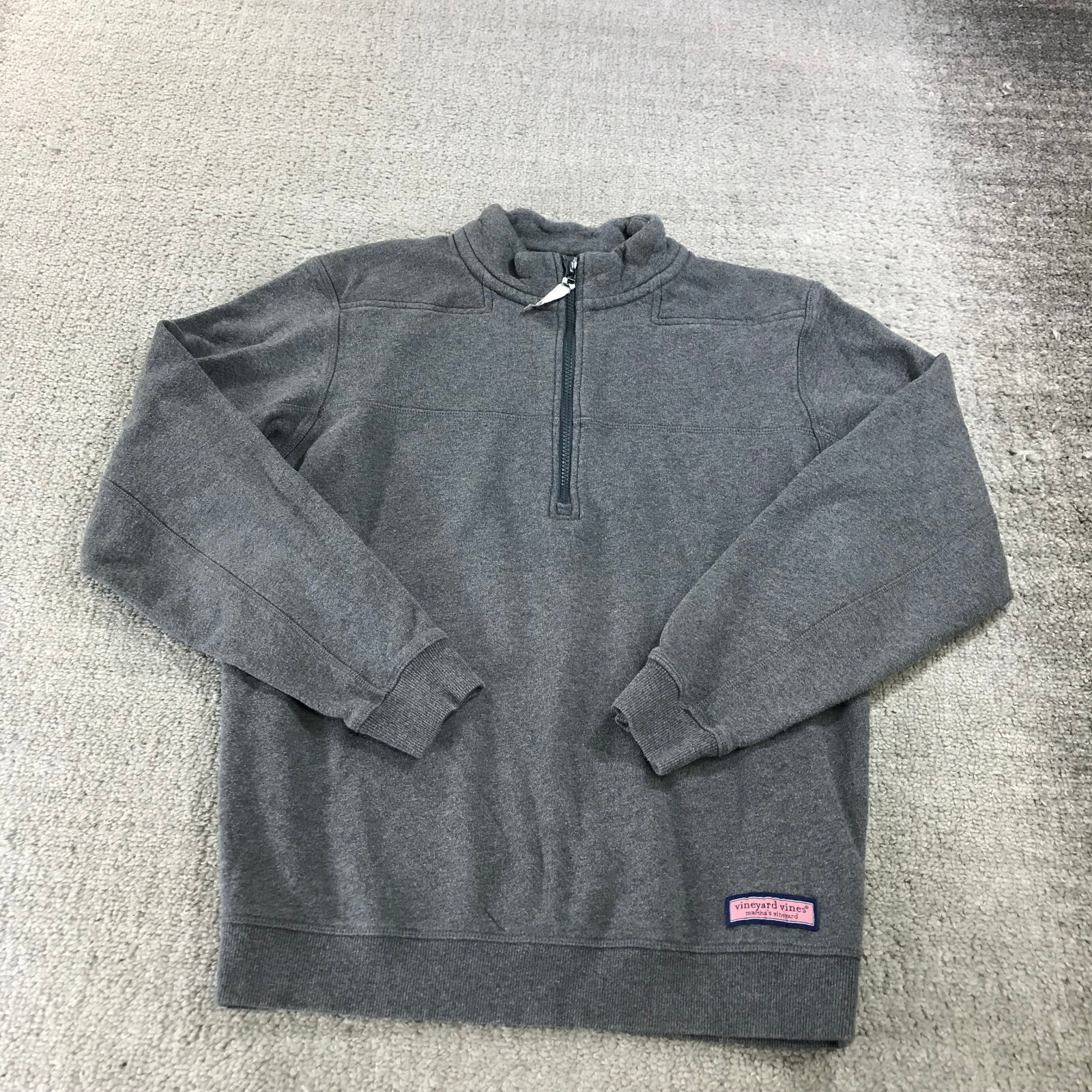 PONY Maglione Vineyard Vines da uomo piccolo quarto cerniera pecora grigio casual adulto
