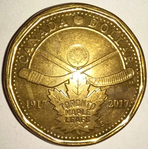 2017 TORONTO MAPLE LEAFS $ 1 CANADA - 100TH ANNIVERSARY DOLLAR - ONE LOONIE