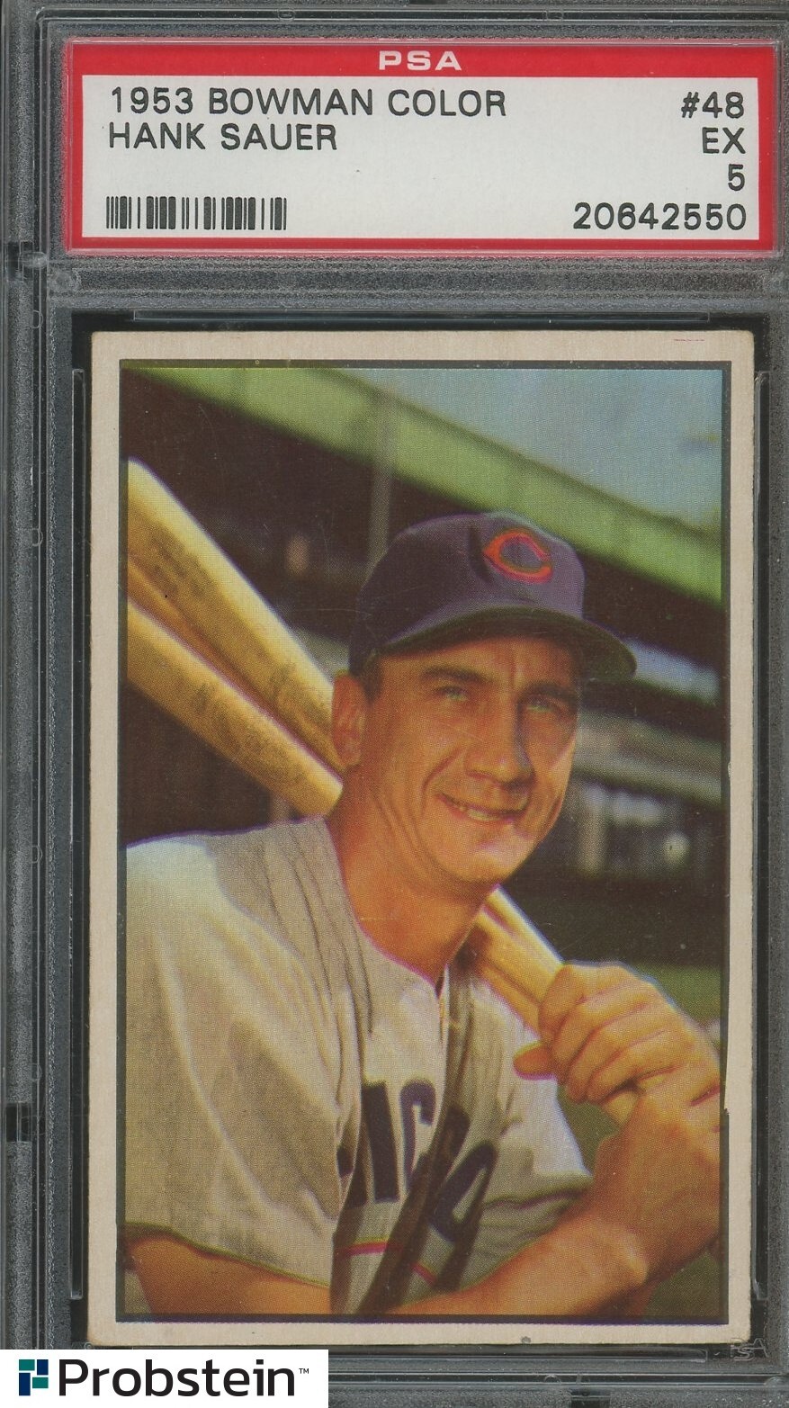 1953 Bowman Color #48 Hank Sauer Cubs PSA 5