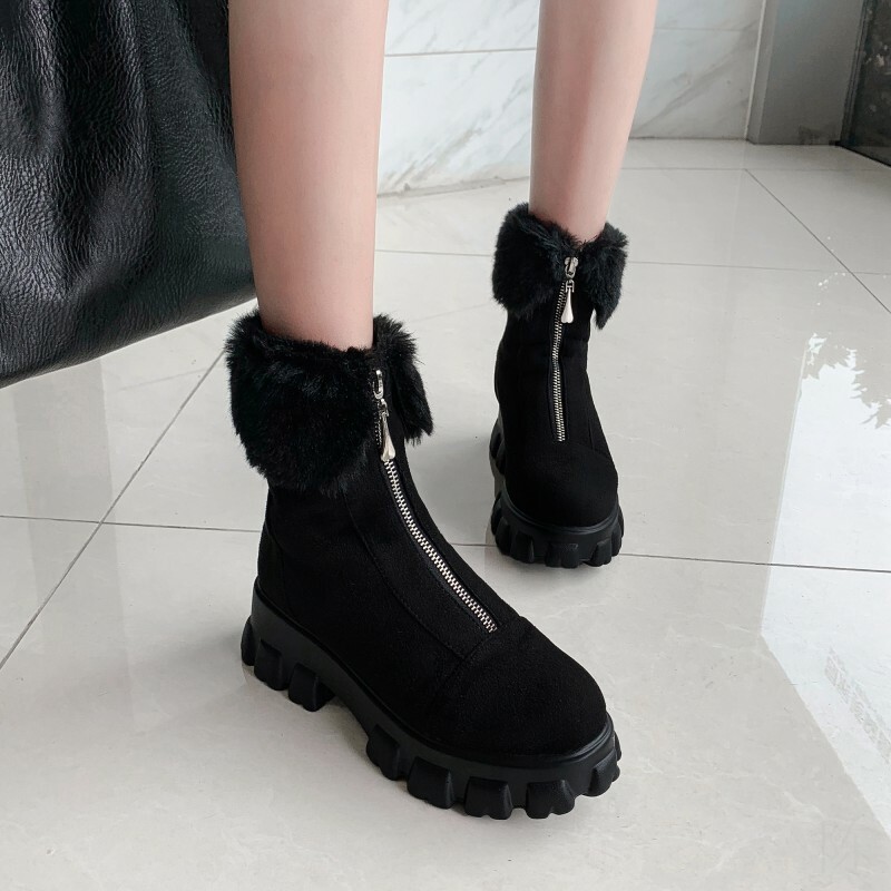 Fur Lining Winter Warm Snow Boots Size 