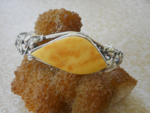 Brazalete de Colección Plata Esterlina Butterscotch Ámbar TALLA GRANDE 93AR71 - Imagen 14 de 23