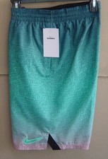 NWT 58 NIKE SWIM Mens S JDI FADE 9" VOLLEY TRUNK SHORT Bleached Coral NESSC478