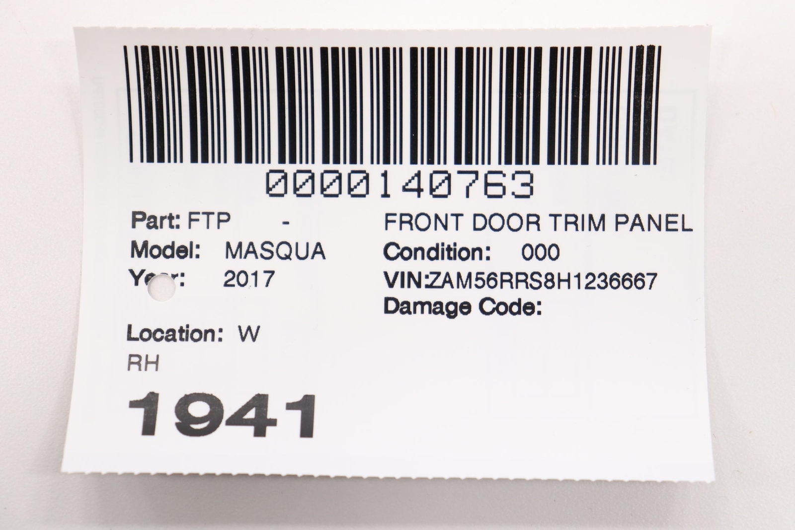 2014 - 2024 MASERATI QUATTROPORTE FRONT RIGHT DOOR TRIM COVER PANEL OEM RED_RTR