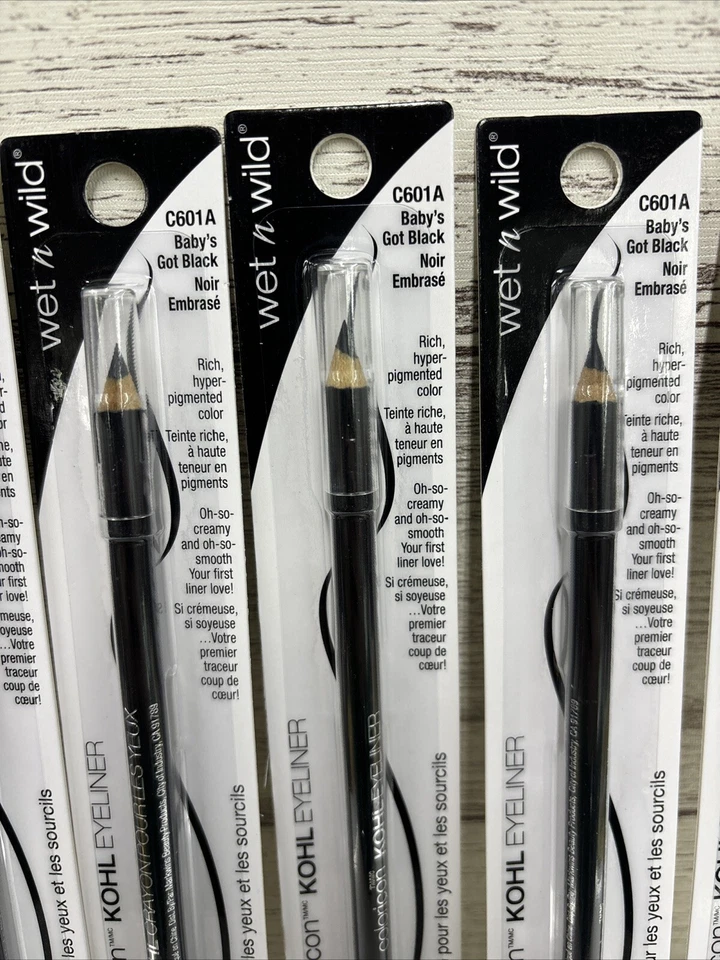 C601A Baby's Got Black Kohl Eyeliner Pencil Wet n Wild **PACK of 6** SEALED - Image 2 of 4