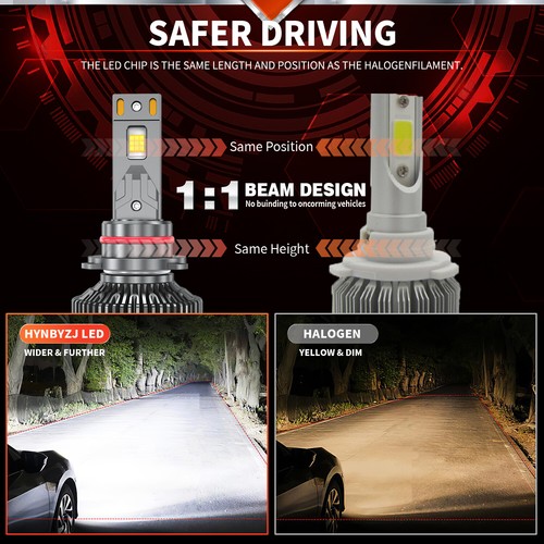 2X H11 9005 9006 H4 H7 H13 H1 LED Headlight Bulb High/Low Beam Super White 6000K - Picture 6 of 20