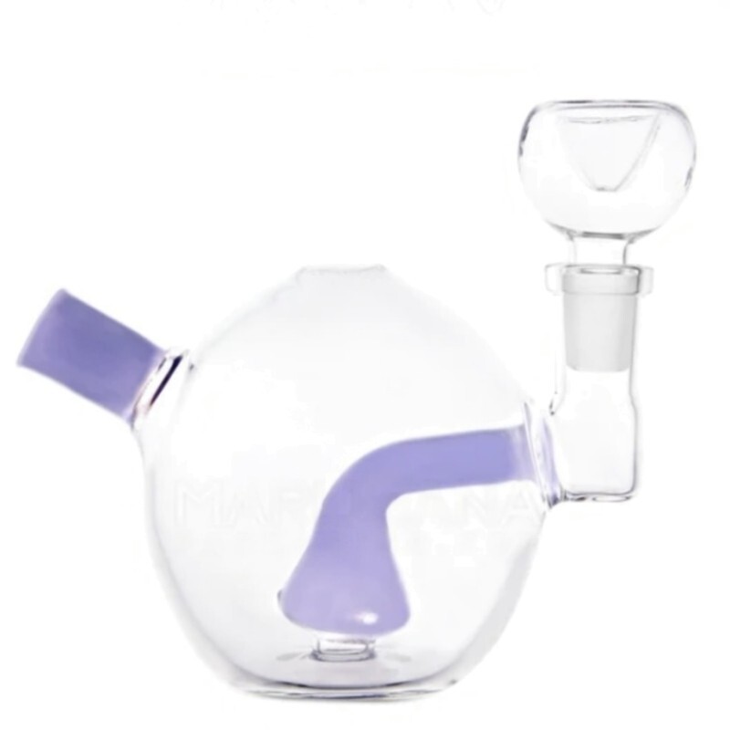 Round Slime Purple Glass Egg Water Pipe Bubbler  Rig 14mm Bowl + Banger Combo