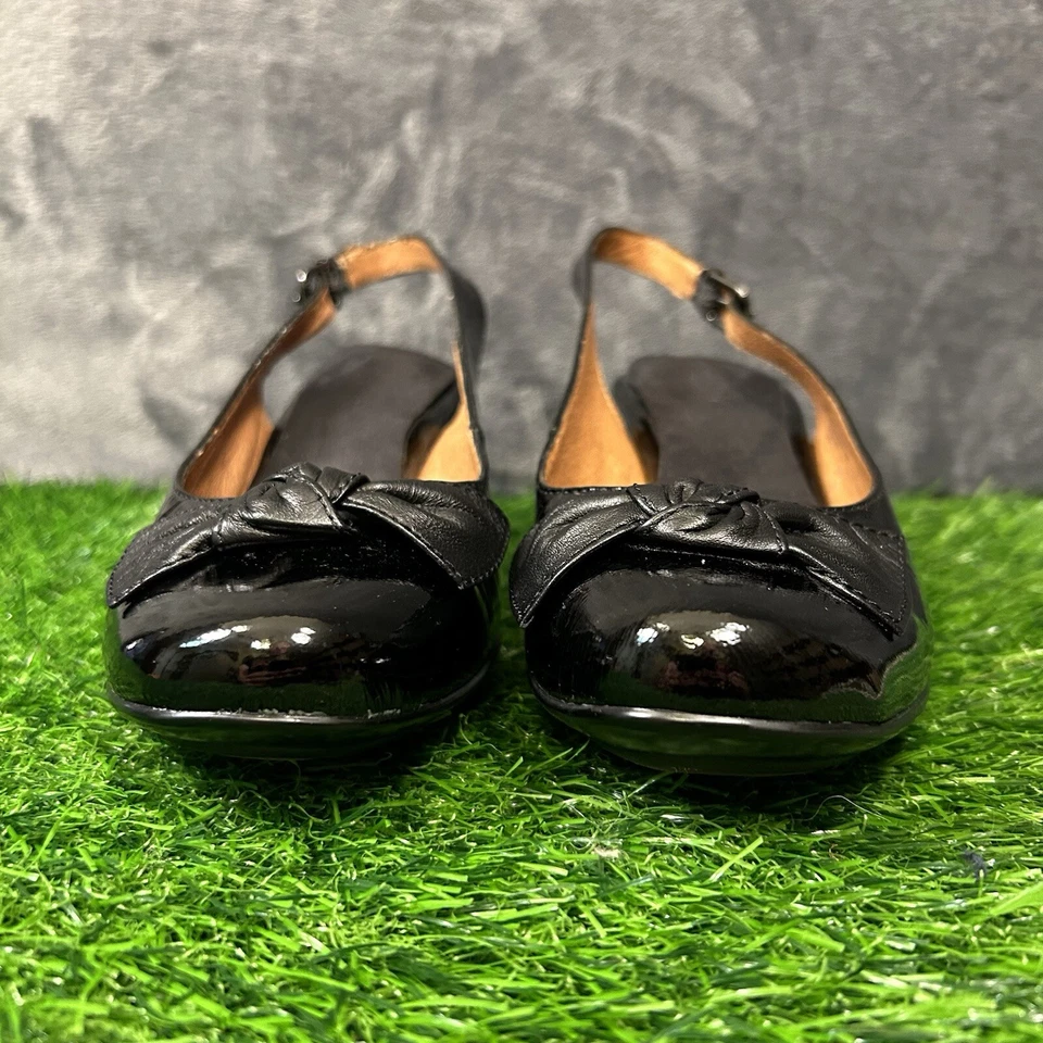 Tacones Sofft Krista para mujer 7 M cono negro charol con cordones informales preppy Foto 2 de 4