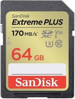 Sandisk Extreme Plus 64 Gb Scheda Di Memoria Sdxc, Fino A 170 Mb/S, Classe 10, U3, V30