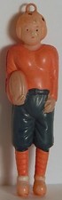 CELLULOID VINT FOOTBALL PLAYER BLOW-MOLDED ORNAMENT FIGURINE JAPAN 4-1/2" HIGH
