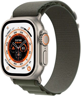 Apple Watch Ultra 1 - LTE 49mm Titanium - Grün Green Alpine Loop Armband  - HOT