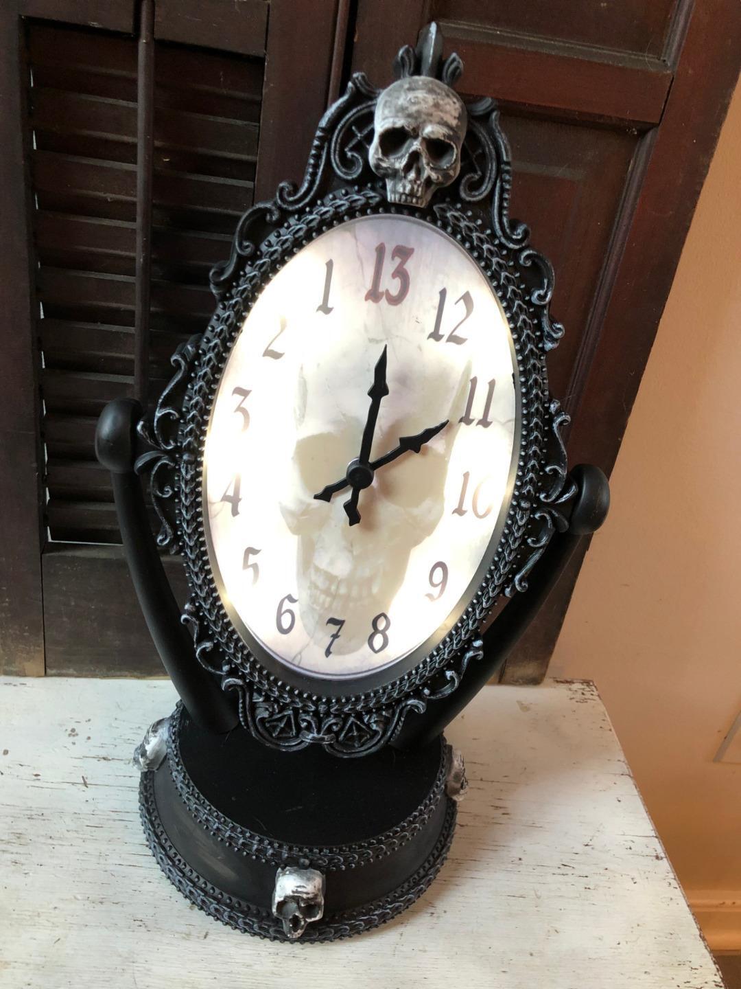 Grandin Road Animated Haunted Halloween REVEAL CLOCK Prop eBay