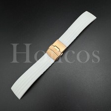 22 24 MM Silicone Rubber Watch Strap Band Waterproof Clasp Fits Breitling White