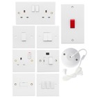 WHITE SWITCHPLATES Double Single Gang Electrical Plug Socket Light Rocker Plates