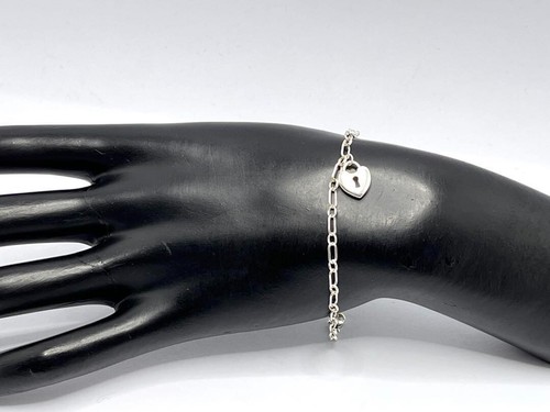 Tiffany & Co. Beautiful Tiffany Heart Lock Key Bracelet Ag925 Silver - Picture 8 of 18