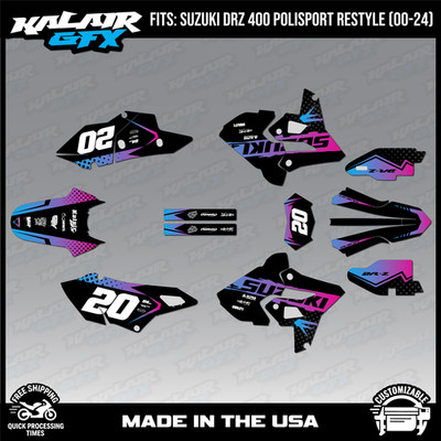 Graphics Kit for Suzuki DRZ400 Polisport Restyle  (2000-2024) Spear - MAGENTA