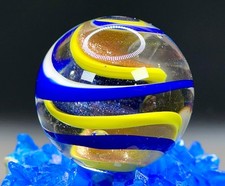 BEAUTIFUL Big Contemporary Handmade Glass Marble - Ribbon Core - 1.03" NICE 