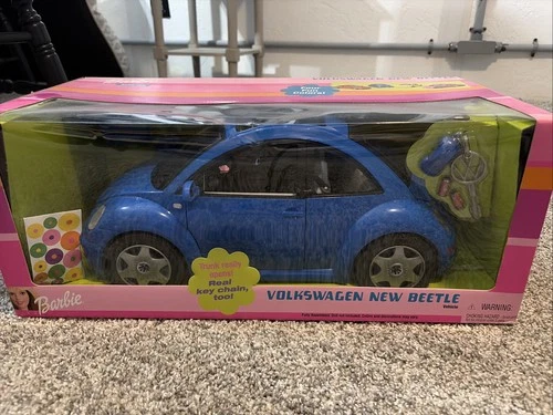 Vintage Barbie 17" VOLKSWAGEN VW CAR Mattel 2000 Blue Beetle Barbie Bug Sunroof