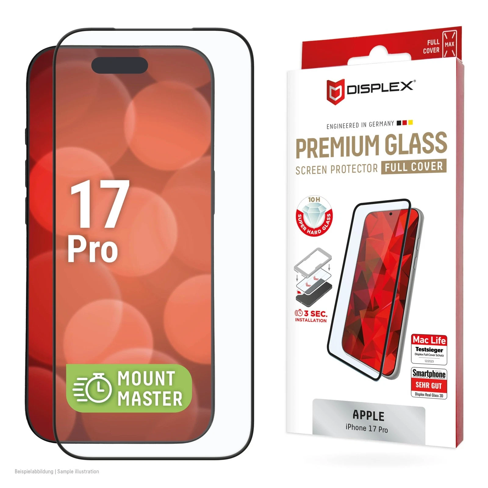 Displex Premium Glass Tempered Glass Screen Protector for Apple iPhone 17 Pro, F