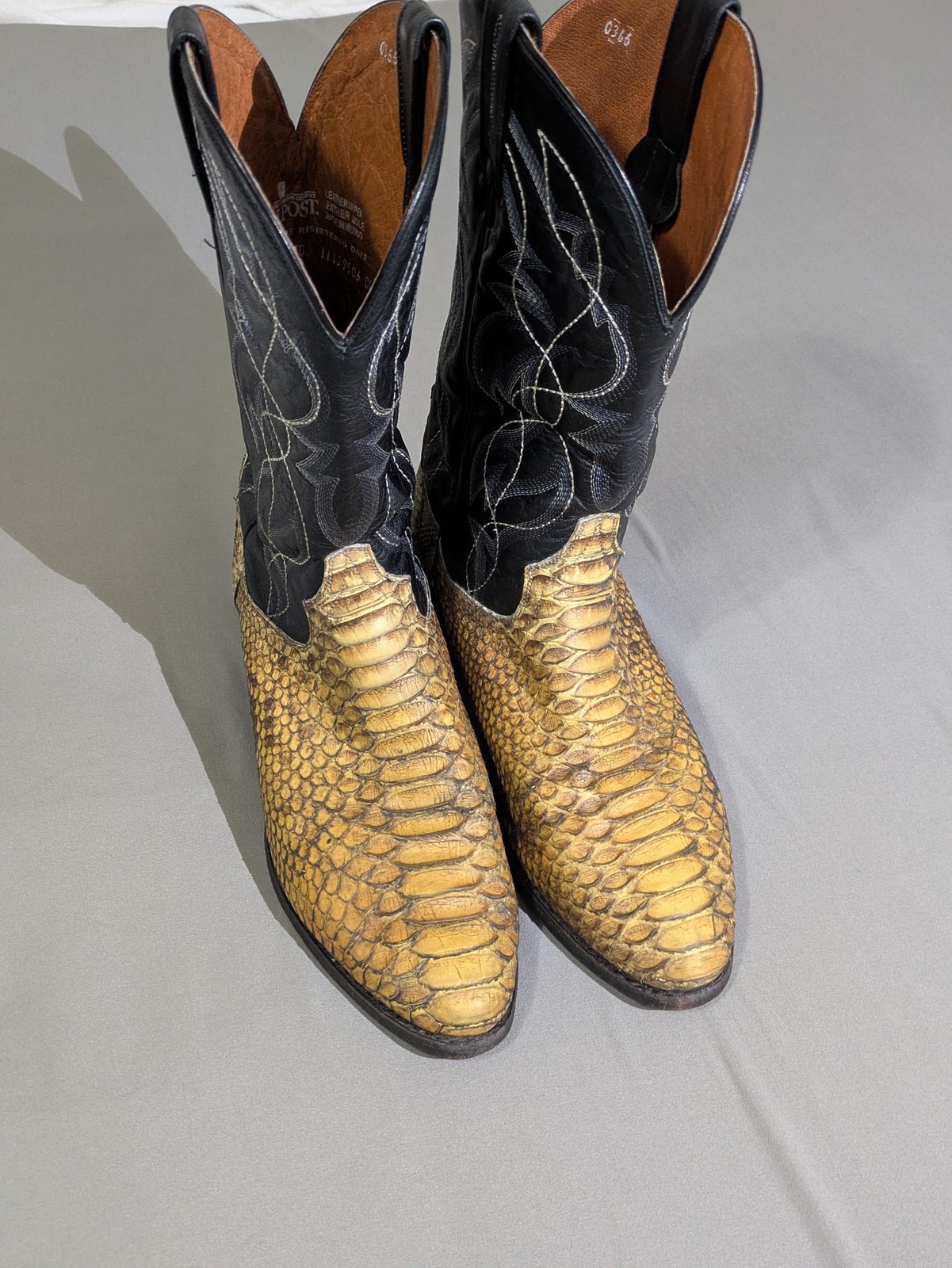 Dan Post Genuine Python Cowboy Western Boots Mens… - image 1