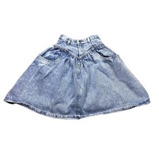 Cincinnati Kid Vintage Acid Wash Denim Skirt High Waist Western Yoke Blue 10