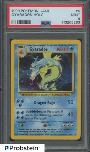 1999 Pokemon Game #6 Gyarados Holo PSA 9 MINT