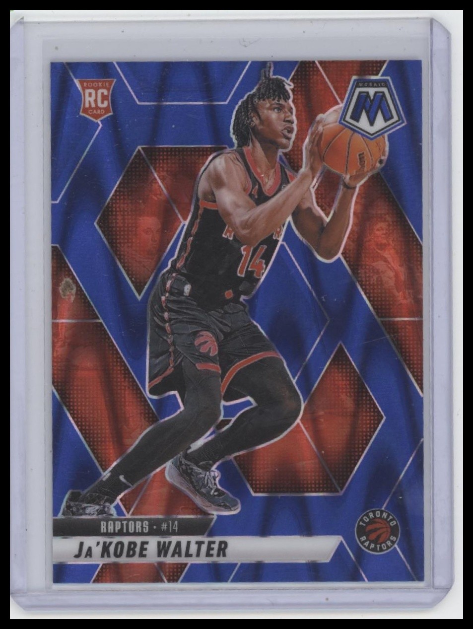 2024-25 Panini Mosaic #234 Ja’Kobe Walter Blue Seismic Mosaic #/149
