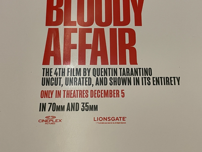 KILL BILL the Whole Bloody Affair 70mm SUPER RARE Movie poster
