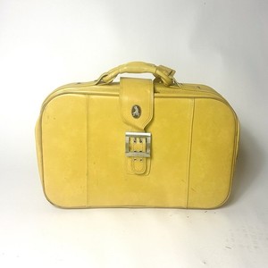 Mercury Yellow Weekender Travel Bag Distressed Patina Carry On Suitcase 1970s