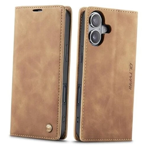  for iPhone 16 Case Wallet with Card Holder, for iPhone 16 6.1 inch Brown