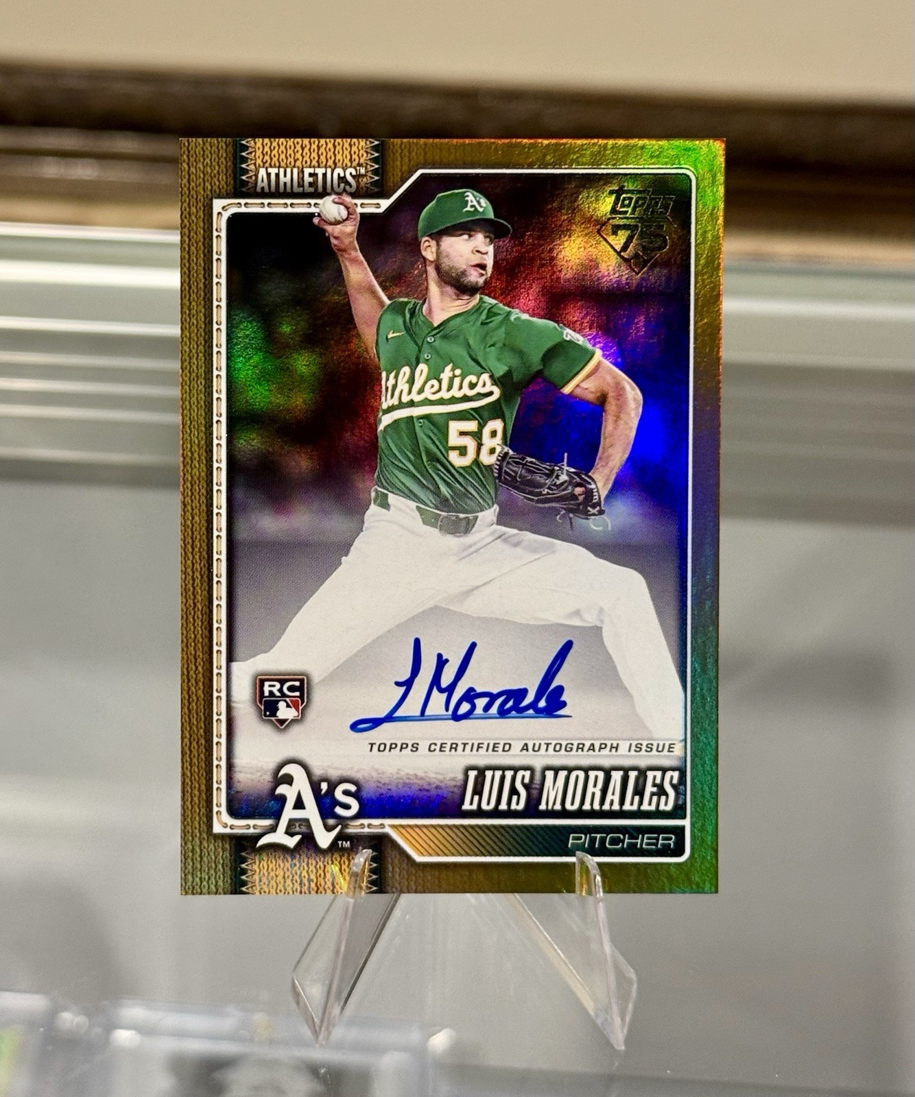 2026 Topps Series 2 LUIS MORALES RC /50 TRUE GOLD FOIL ROOKIE AUTO 259 Athletics