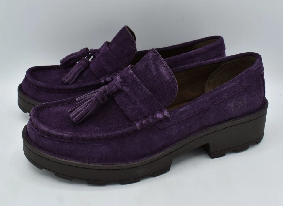 Mocasín plataforma gamuza púrpura borla capri talla 7 Borla Borla Born para mujer Foto 2 de 4